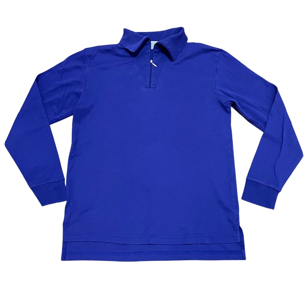 Vintage Obermeyer Mens Medium Quarter Zip Pullover Purple Blue Long Sleeve Shirt